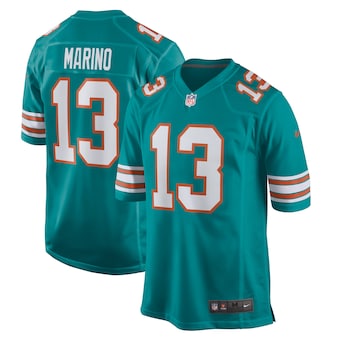 mens nike dan marino aqua miami dolphins retired player jers